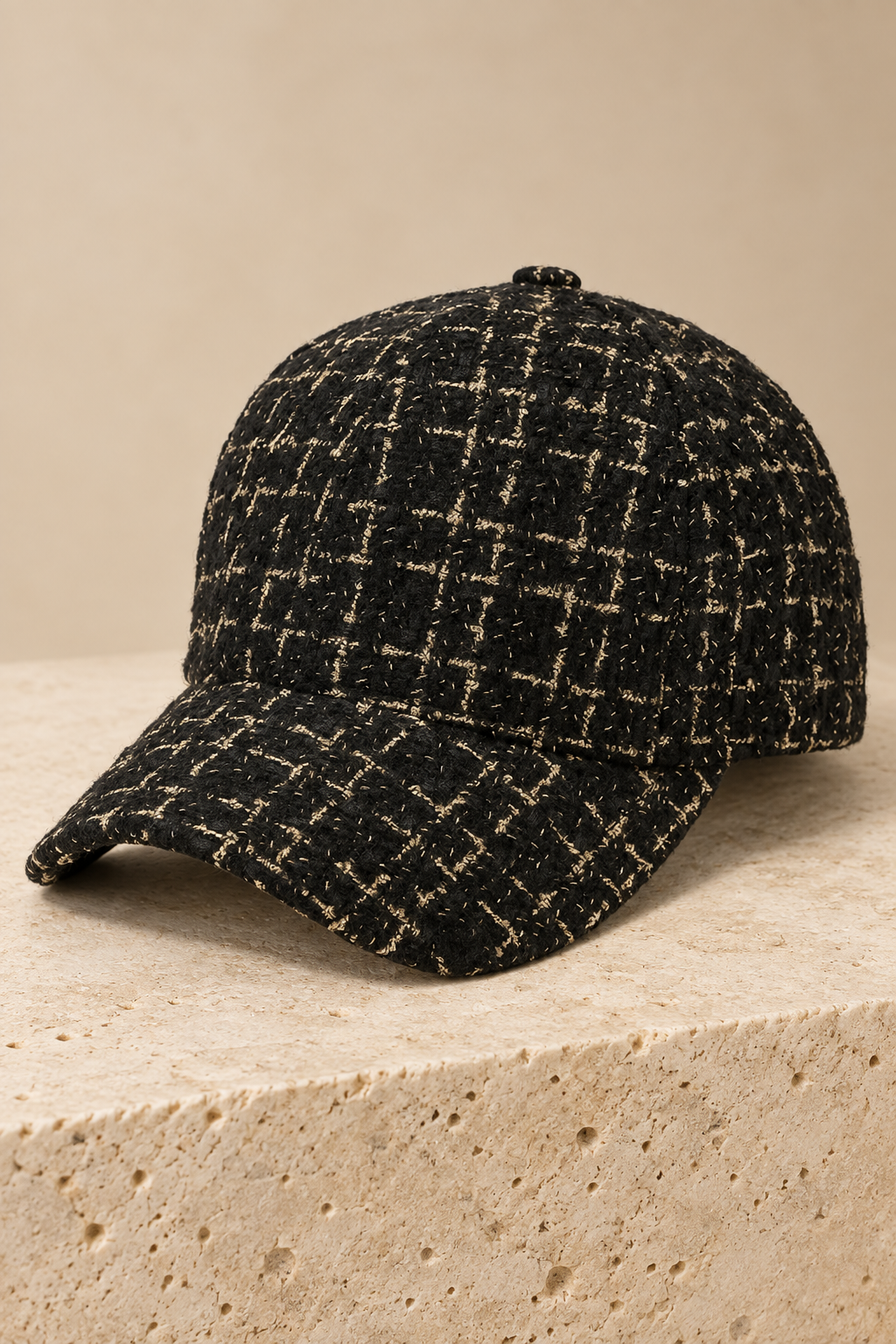 Men’s Textured Baseball Cap with Curved Brim