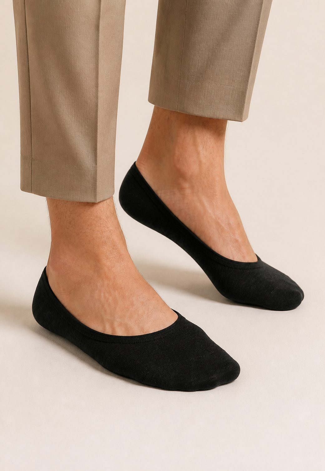 Men's No Show Socks with Heel Grips - 5 Pairs