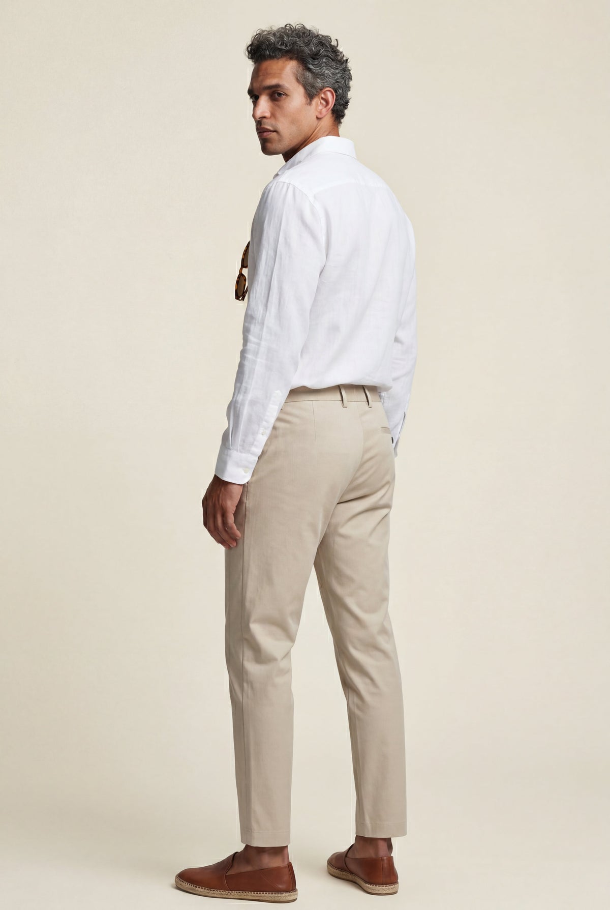 Men's Straight Leg Chinos with Mid-Rise Waist