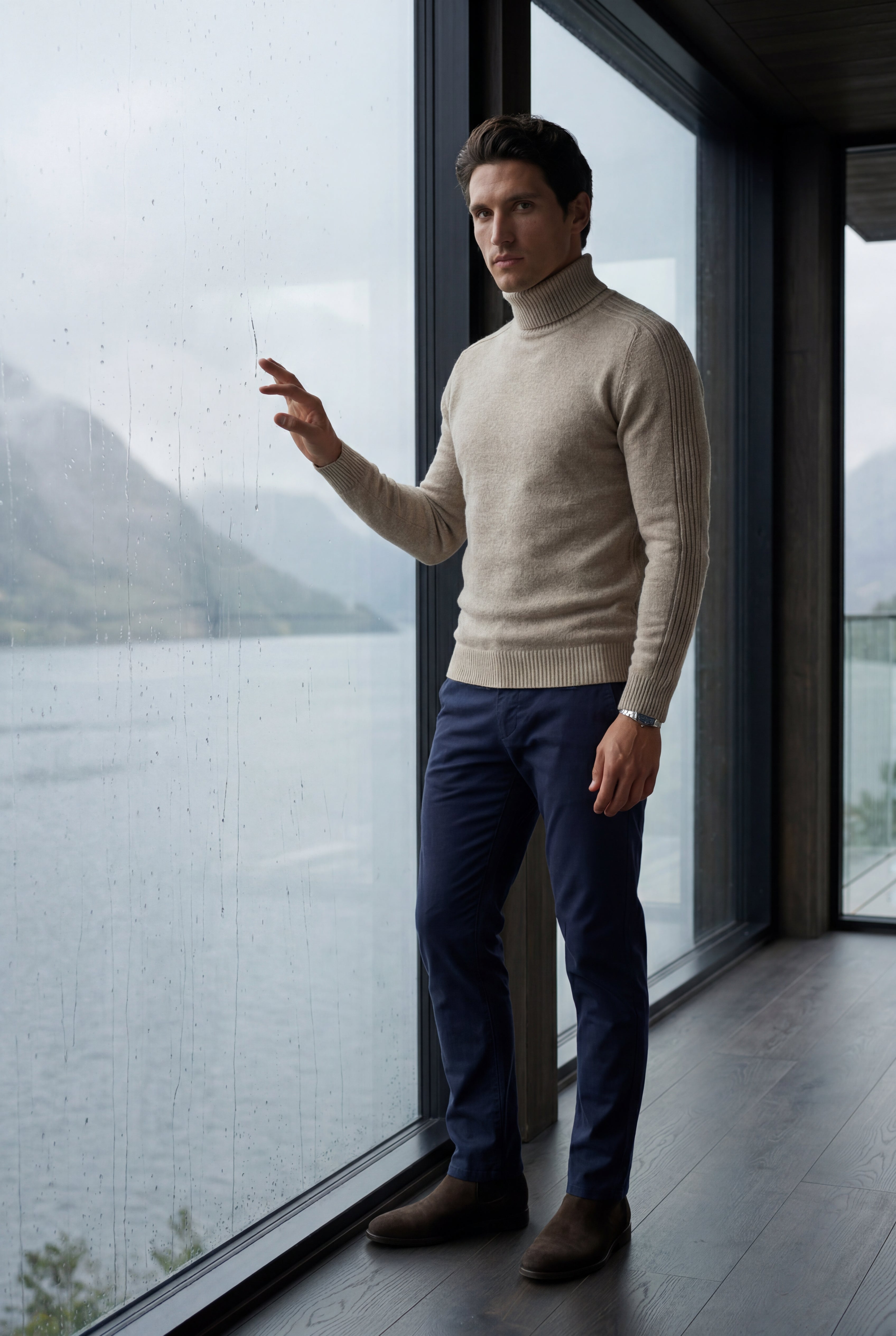 Fitted turtleneck for cold days – Long-sleeved jumper for men