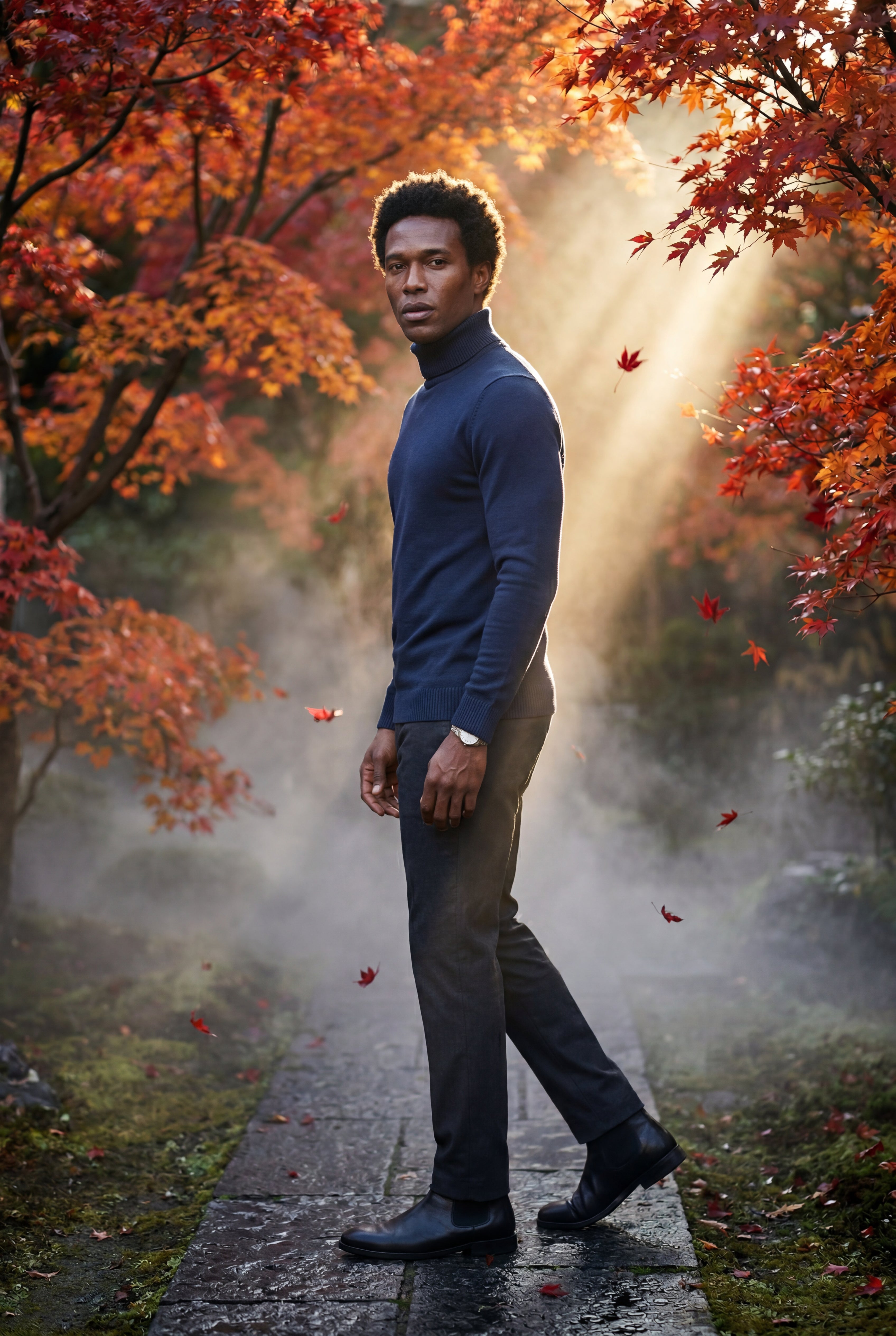 Fitted turtleneck for cold days – Long-sleeved jumper for men