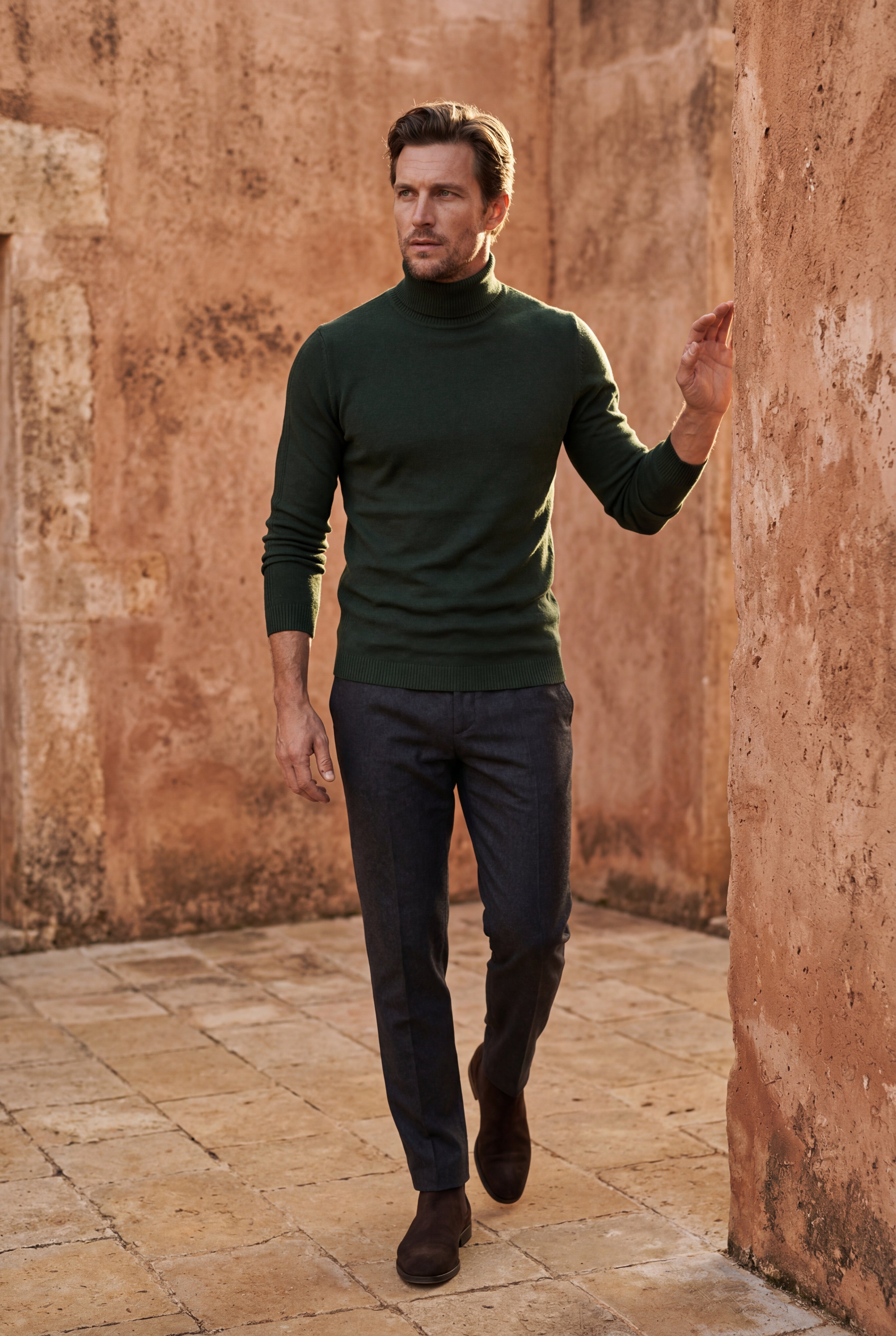 Fitted turtleneck for cold days – Long-sleeved jumper for men