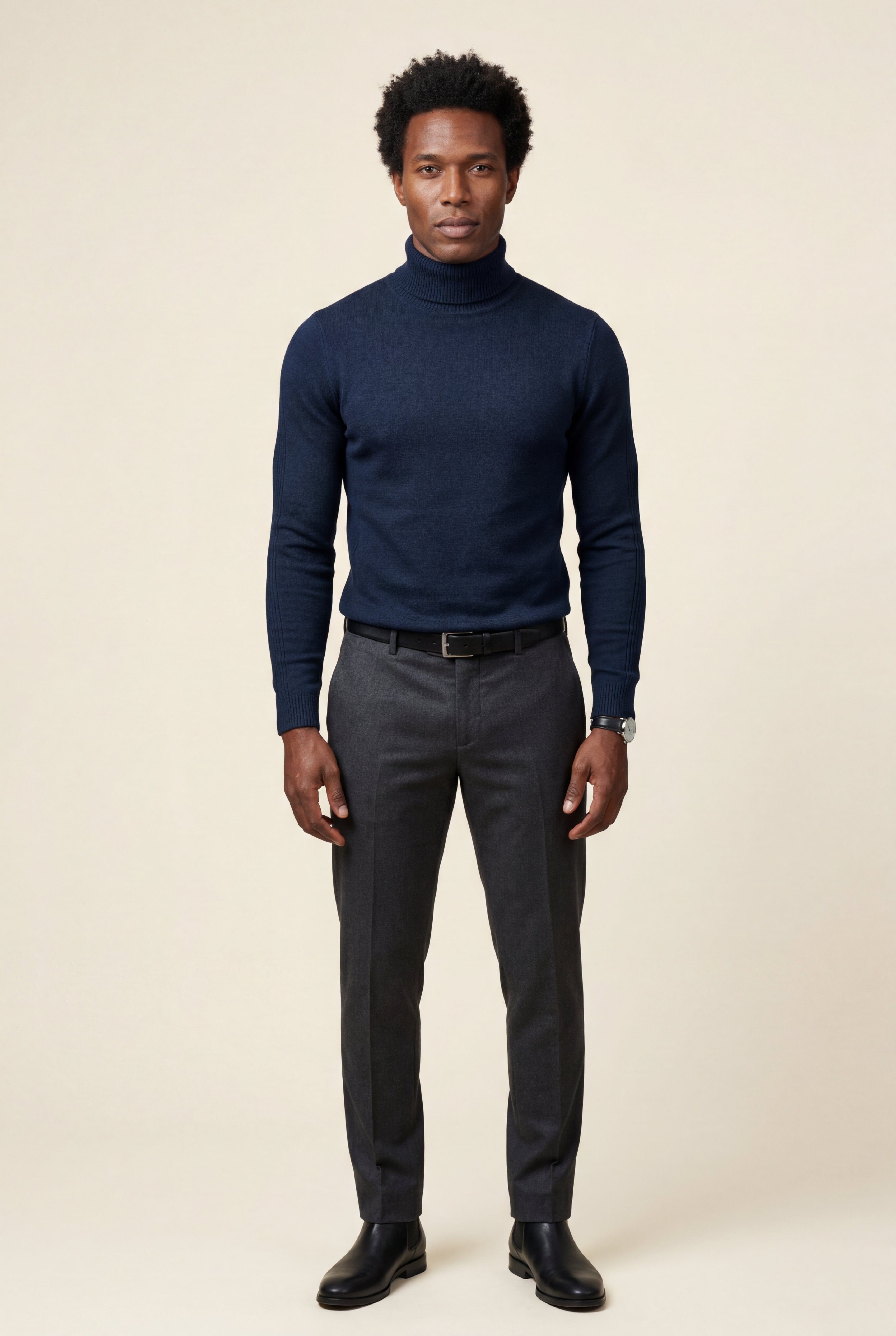 Fitted turtleneck for cold days – Long-sleeved jumper for men