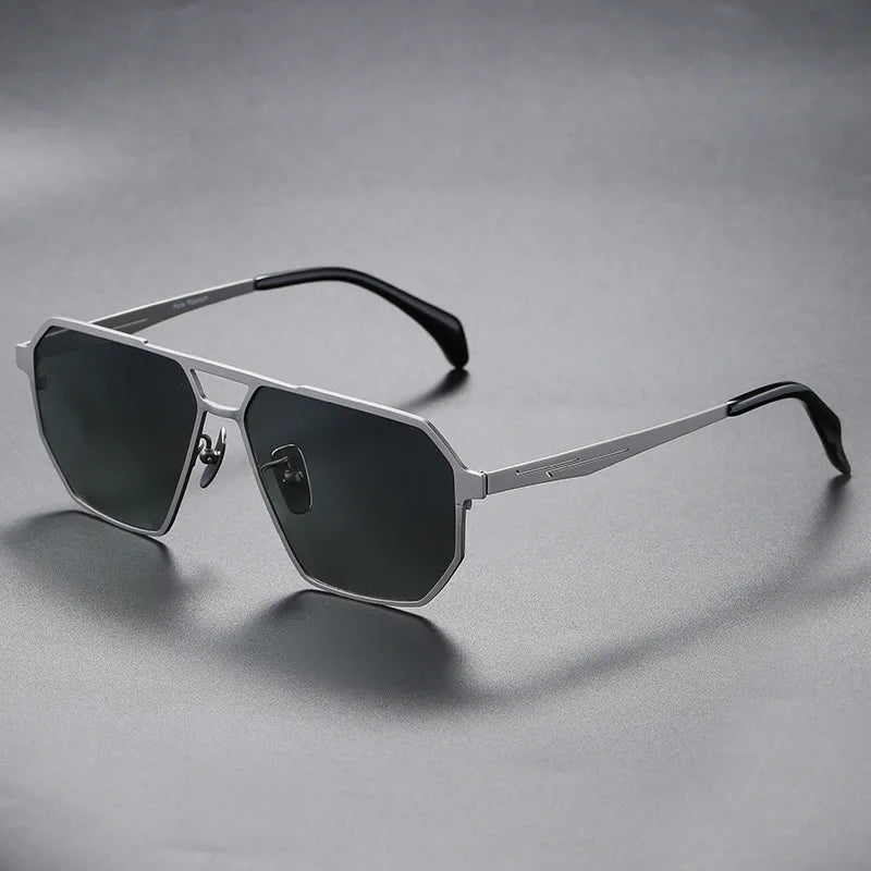 Men's Geometric Sunglasses with Metal Frame