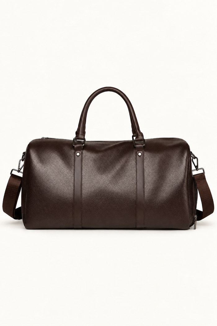 Men's Gym Duffle Bag with Shoe Compartment - Brown