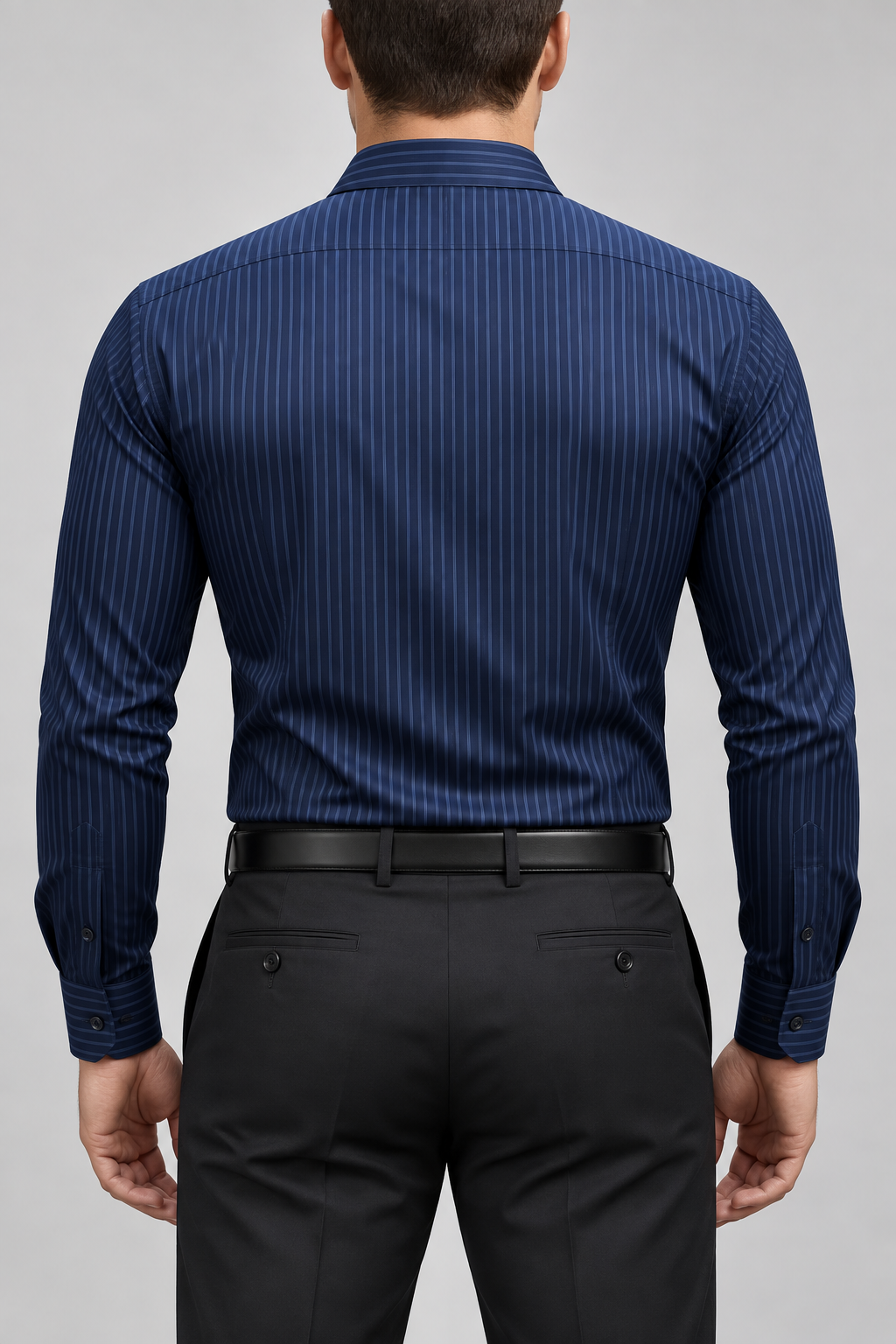 Men's Muscle Fit Long Sleeve Striped Shirt