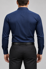 Men's Muscle Fit Long Sleeve Striped Shirt