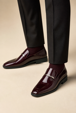 Men's Slip On Loafers with Metal Bar Detail