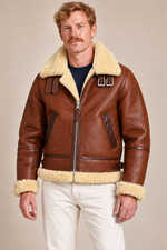 Men’s Genuine Sheepskin Shearling Aviator Jacket