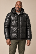 Men’s Genuine Cowhide Leather Hooded Moto Jacket