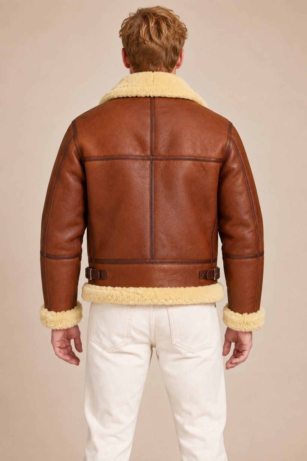 Men’s Genuine Sheepskin Shearling Aviator Jacket