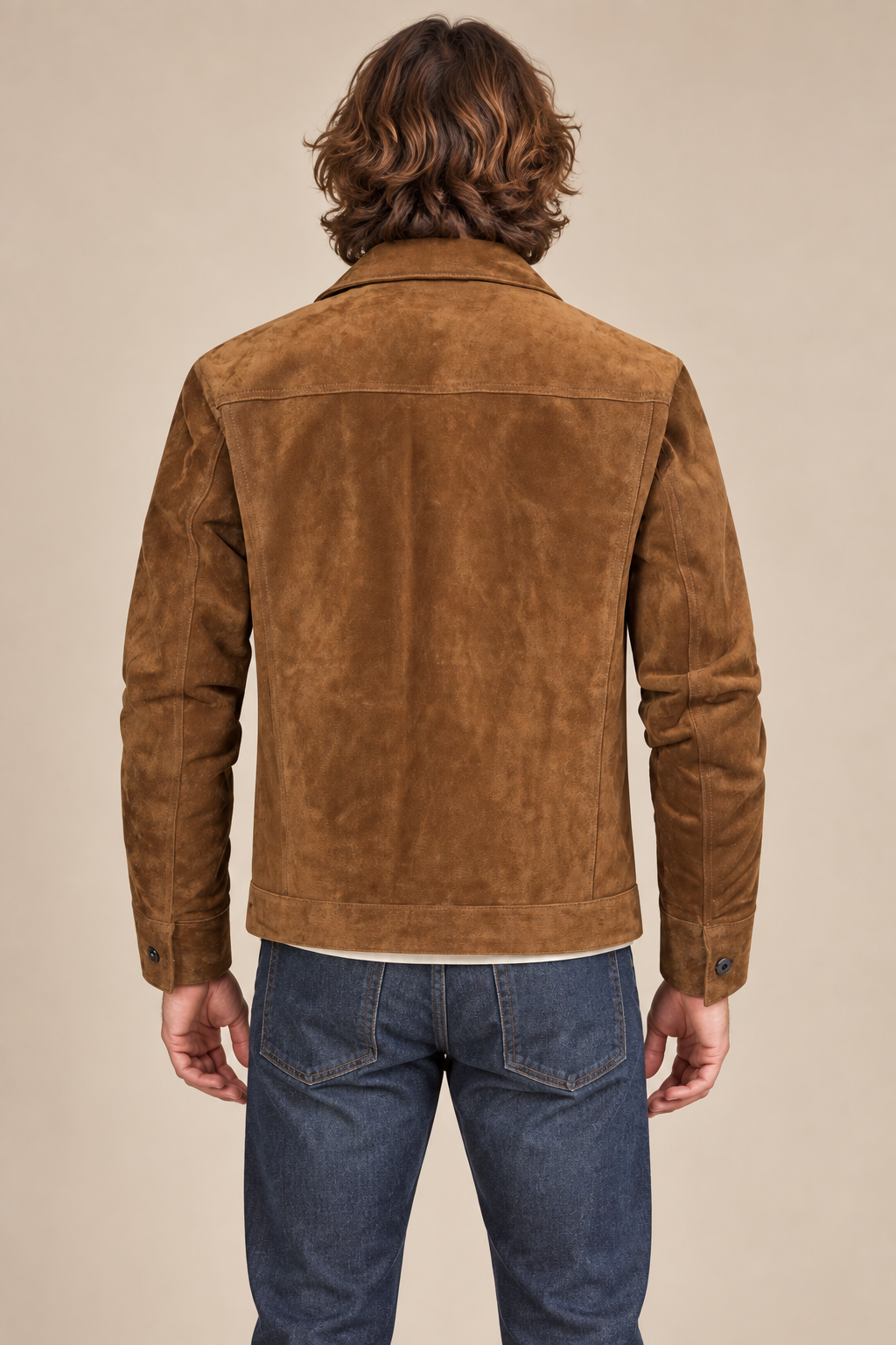 Men’s Genuine Pigskin Suede Shirt Jacket
