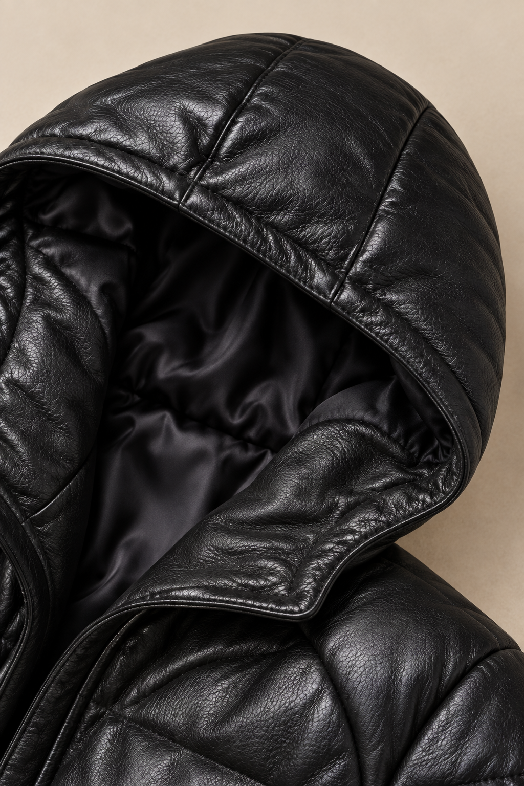 Men’s Genuine Cowhide Leather Hooded Moto Jacket
