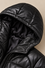 Men’s Genuine Cowhide Leather Hooded Moto Jacket