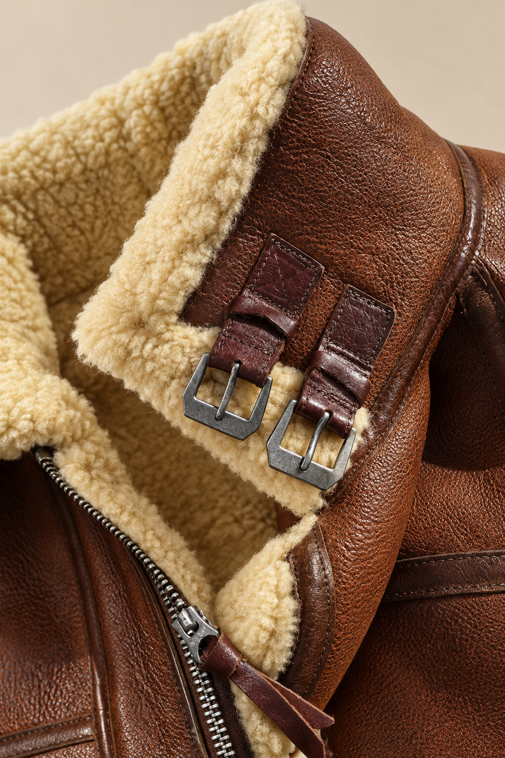 Men’s Genuine Sheepskin Shearling Aviator Jacket