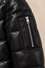 Men’s Genuine Sheepskin Leather Puffer Jacket with 90% White Duck Down