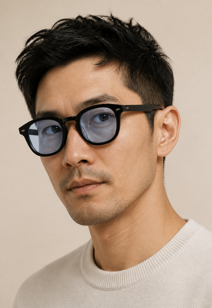Men's Round Sunglasses with Keyhole Bridge