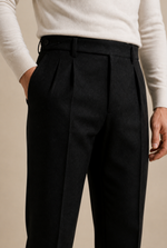 Men's Pleated Trousers with Side Adjusters