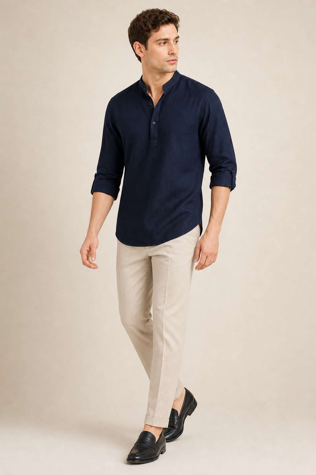 Men's Long Sleeve Henley Shirt