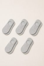 Men's No Show Socks with Heel Grips - 5 Pairs