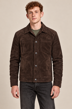 Men’s Genuine Pigskin Suede Shirt Jacket