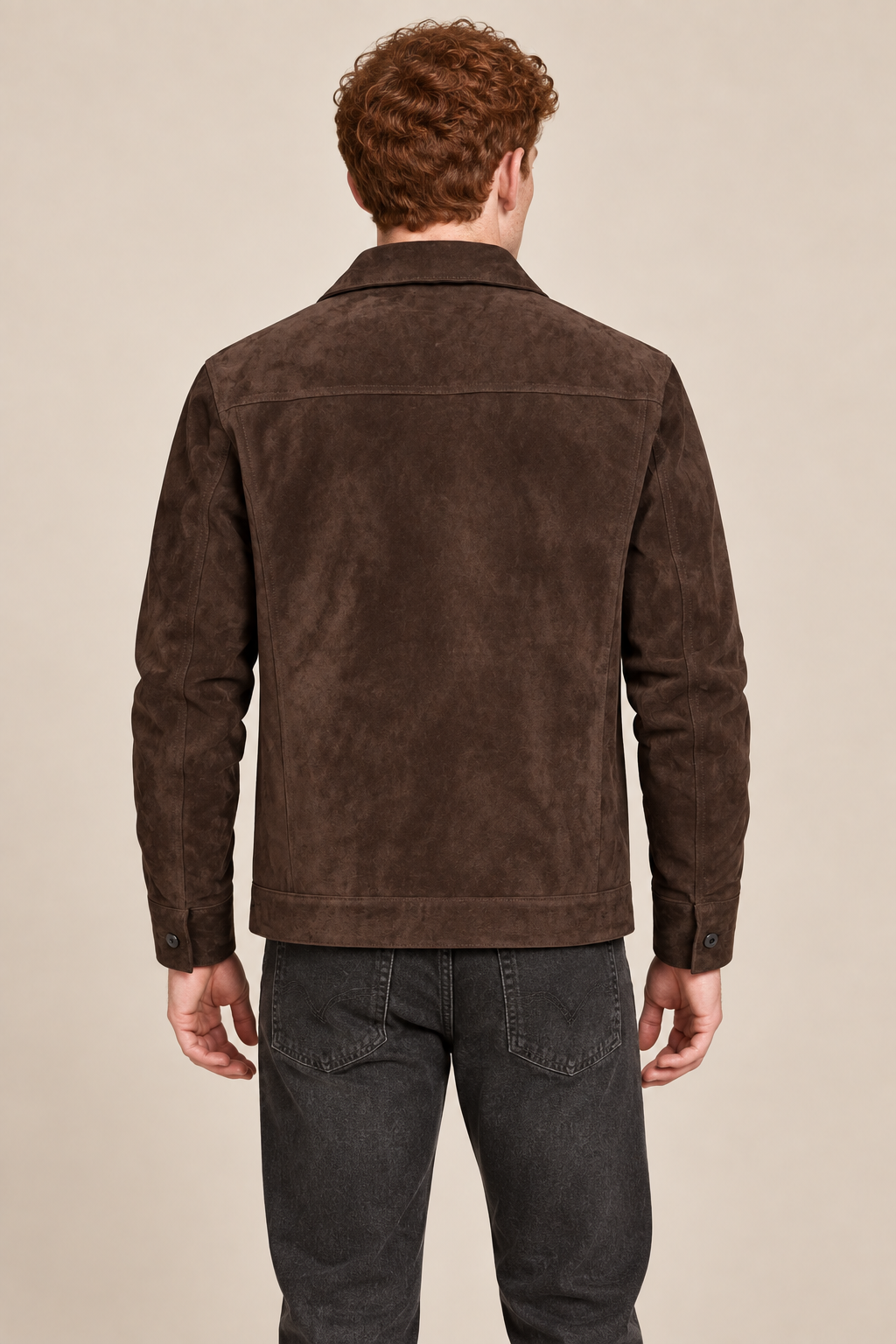 Men’s Genuine Pigskin Suede Shirt Jacket