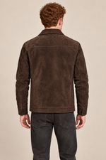 Men’s Genuine Pigskin Suede Shirt Jacket