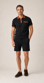 Men's Co-ord Set with Polo Shirt and Shorts
