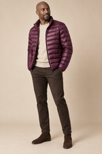 Men’s Lightweight Down Puffer Jacket with Stand Collar