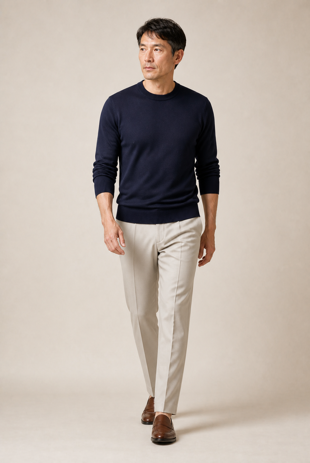 Men's Fine Knit Crew Neck Jumper in Regular Fit