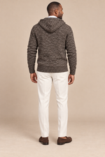 Men’s Hooded Knit Zip-Up Cardigan with Front Pockets
