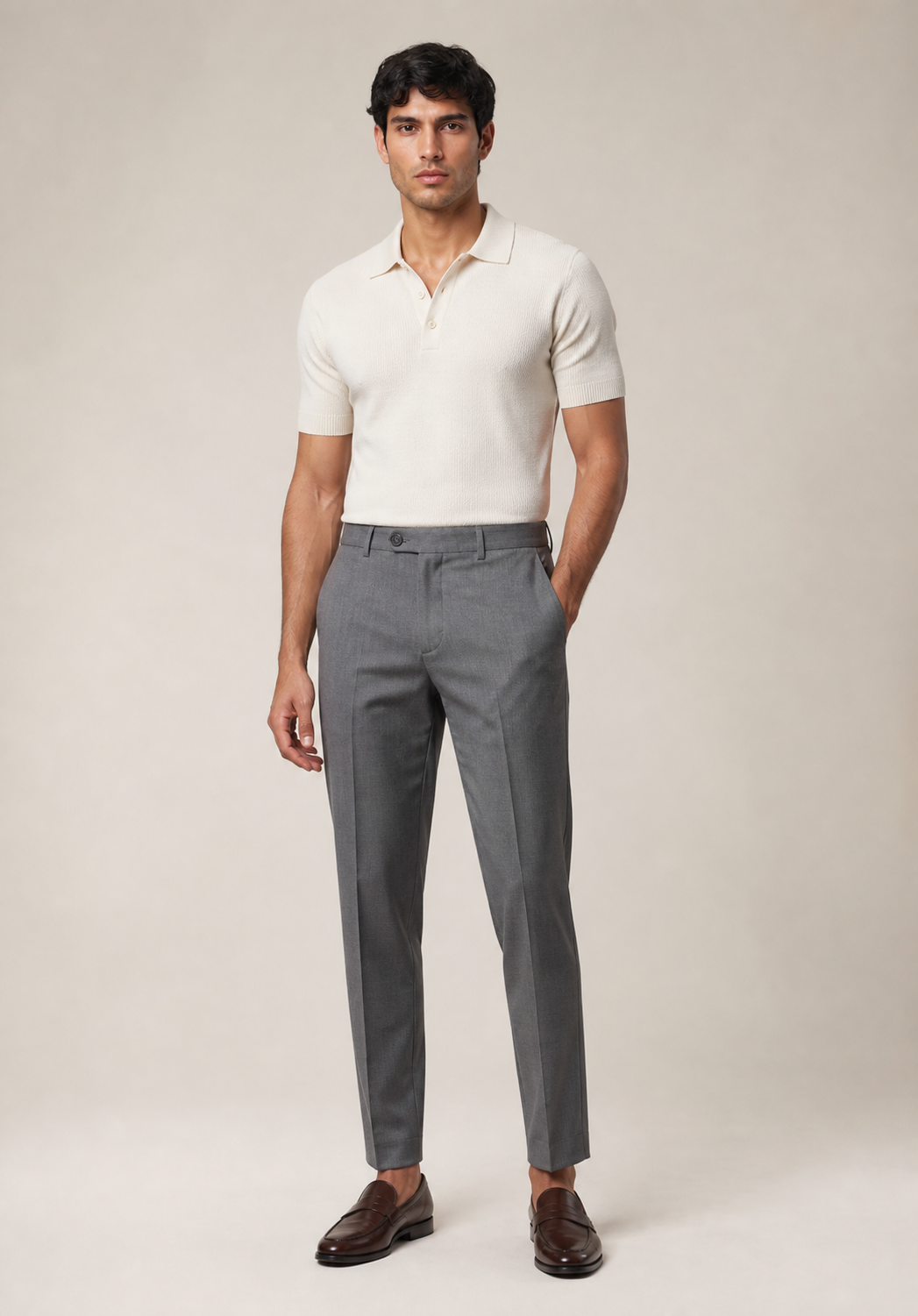Odraven – Mid-Grey Slim-Fit Tapered Trousers