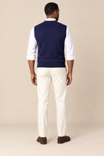 Men’s Plain Knit V-Neck Tank Top with Ribbed Trims
