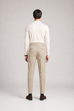 Men's Straight Leg Cotton Trousers with High Waist