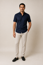 Men's Short Sleeve Button Up Shirt in Fitted Cut