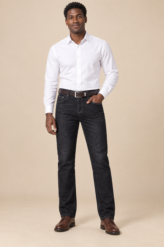 Men’s Mid-Rise Straight-Leg Jeans