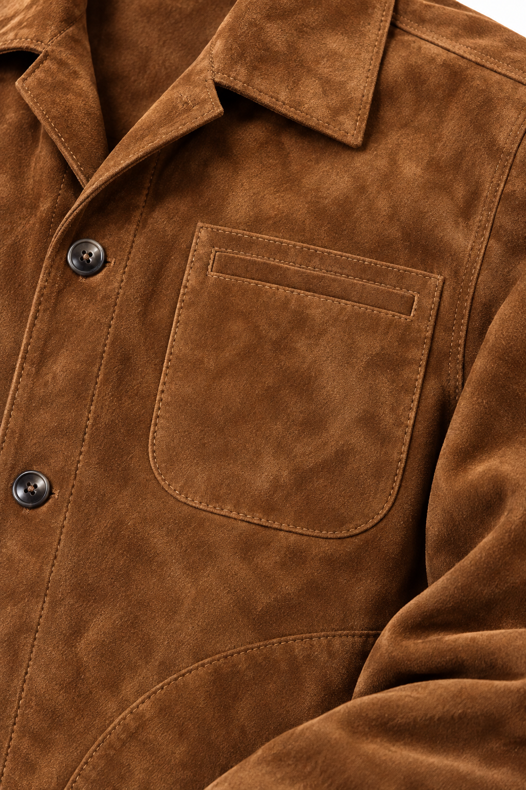 Men’s Genuine Pigskin Suede Shirt Jacket