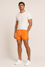 Men's Swim Shorts with Drawstring Waist and Side Pockets