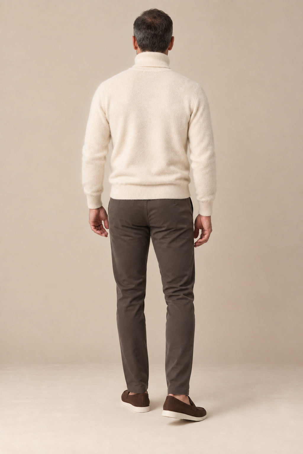 Men’s 100% Mink Cashmere Turtleneck Jumper