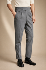 Men's Straight Leg Cotton Trousers with High Waist