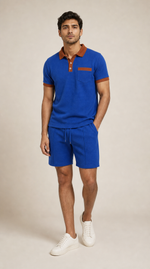 Men's Co-ord Set with Polo Shirt and Shorts