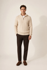 Men's Cable Knit Half Zip Jumper