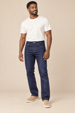 Men’s Pinstripe Stretch Denim Jeans with Slim Fit