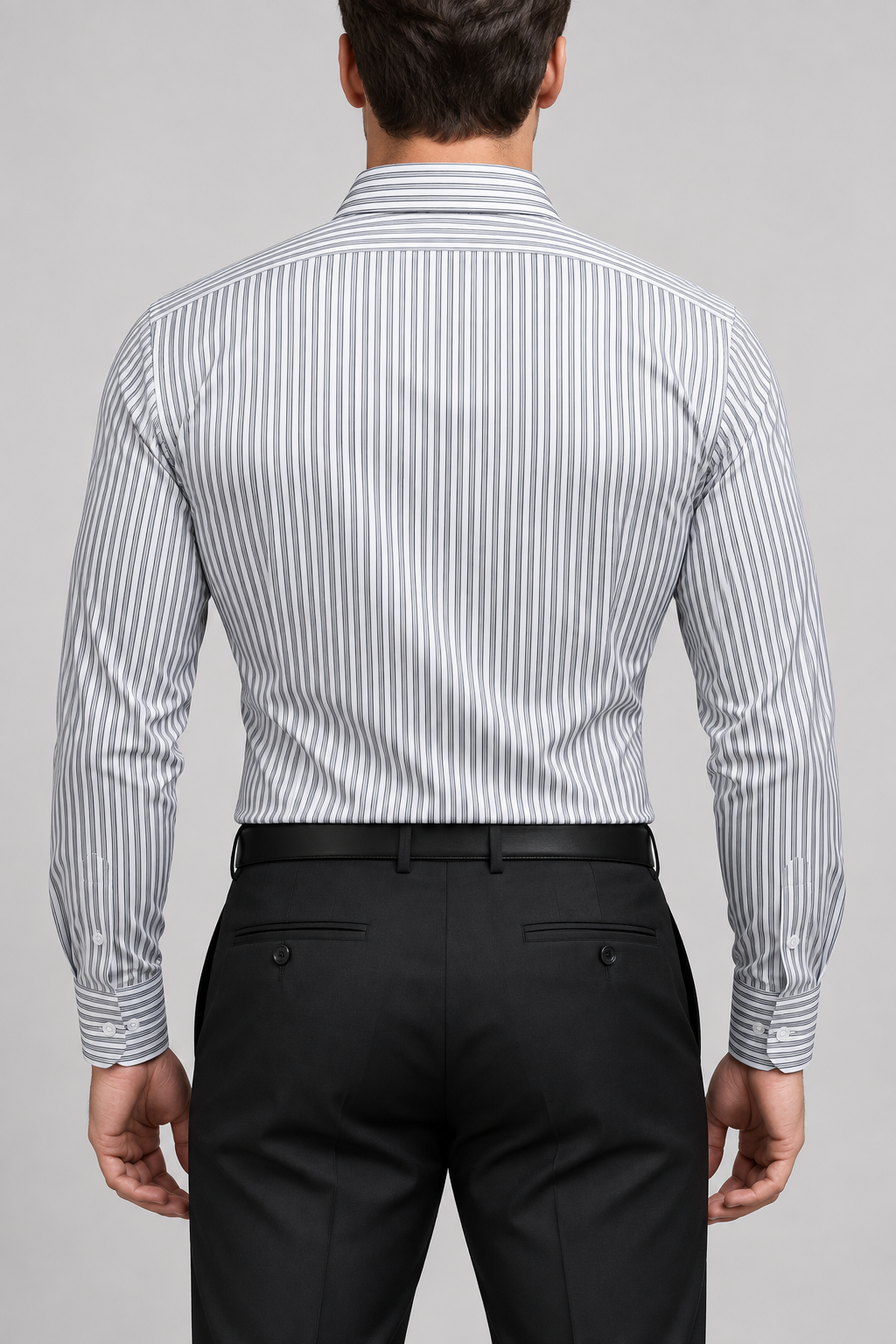Men's Muscle Fit Long Sleeve Striped Shirt