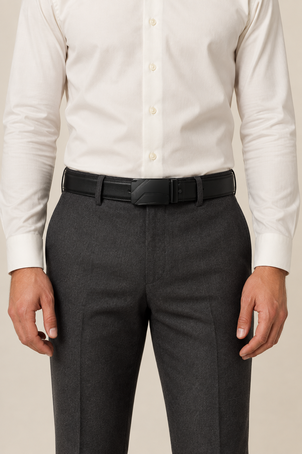 Men’s Ratchet Belt with Automatic Buckle – Black