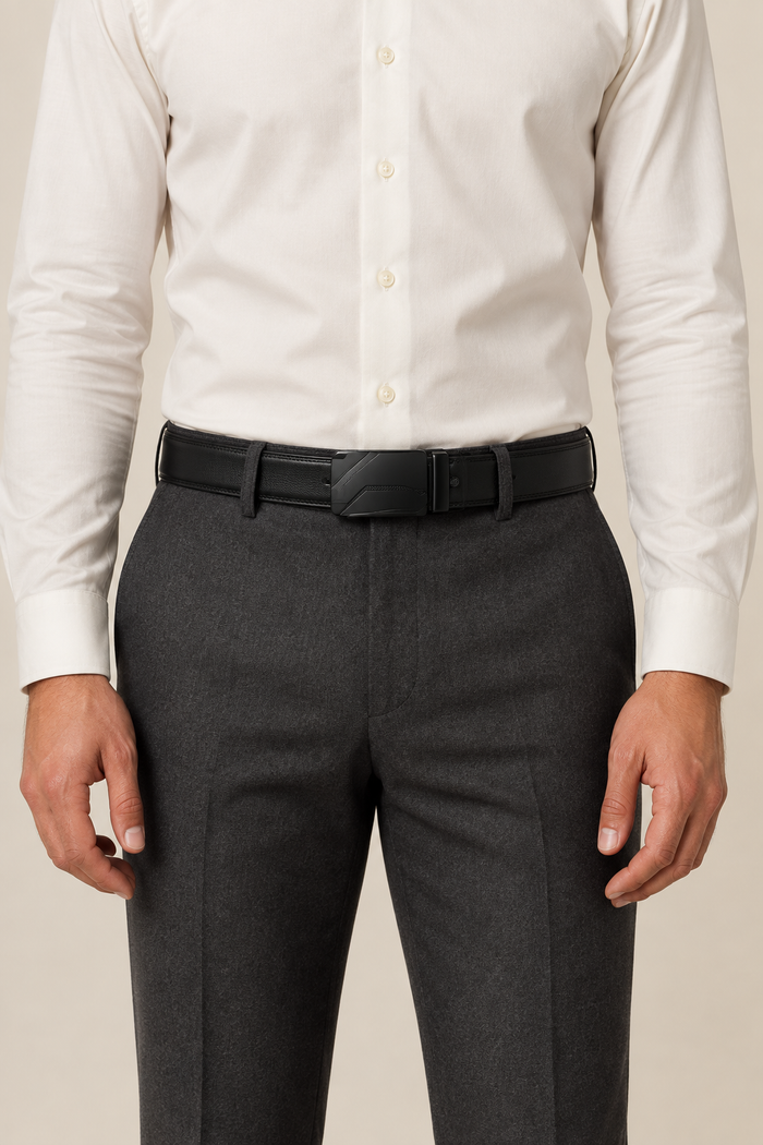Men’s Ratchet Belt with Automatic Buckle – Black