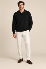 Men’s Half-Zip Knit Jumper with Polo Collar