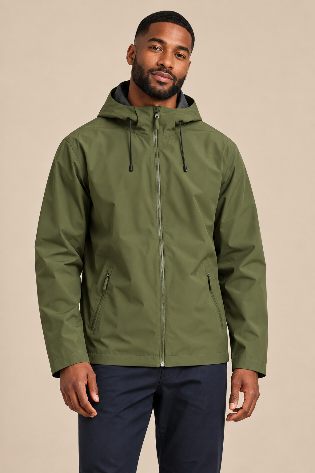 Men’s Hooded Softshell Jacket with Zip Pockets