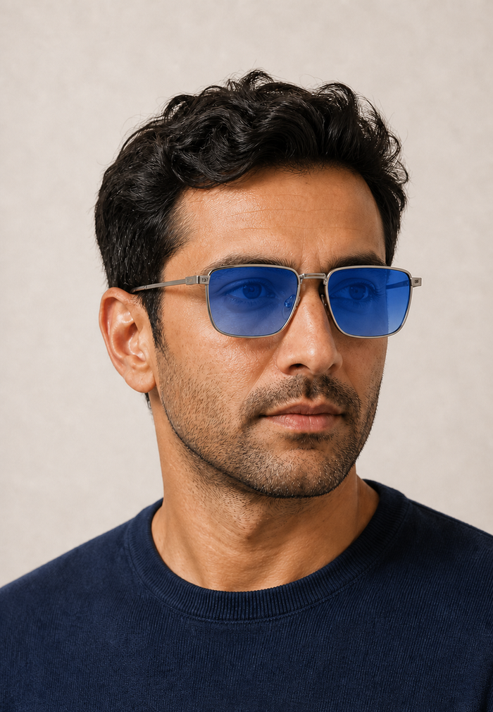 Men's Square Sunglasses with Metal Frame