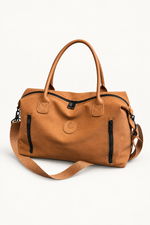 Men's Weekender Bag with Shoulder Strap - Cognac